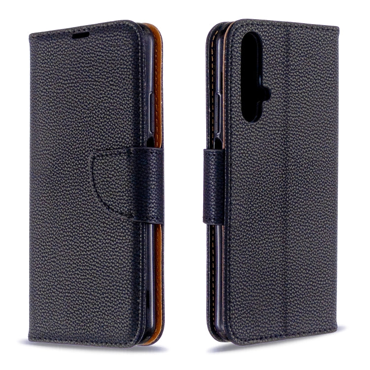 For Huawei Honor 20S Litchi Texture  Pure Color Horizontal Flip PU Leather Case with Holder & Card Slots & Wallet & Lanyard