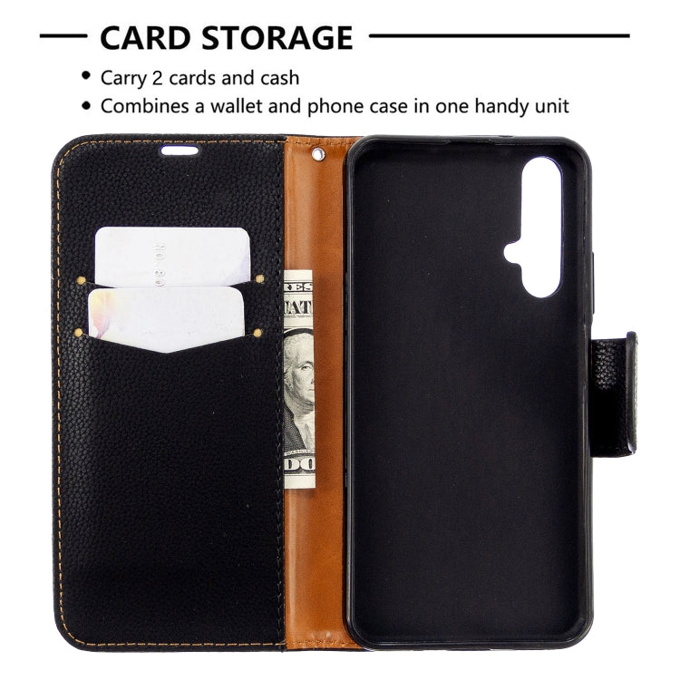 For Huawei Honor 20S Litchi Texture  Pure Color Horizontal Flip PU Leather Case with Holder & Card Slots & Wallet & Lanyard