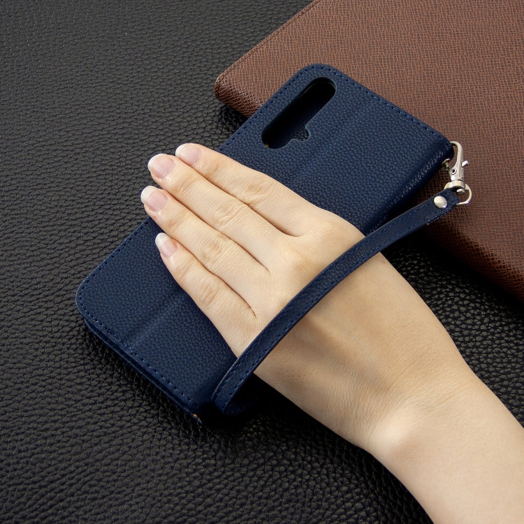 For Huawei Honor 20S Litchi Texture  Pure Color Horizontal Flip PU Leather Case with Holder & Card Slots & Wallet & Lanyard