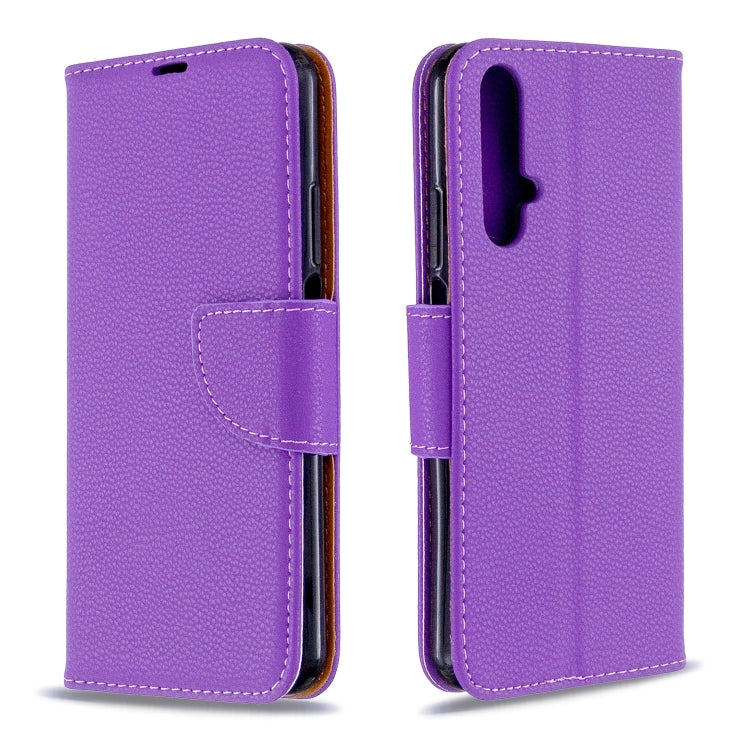 For Huawei Honor 20S Litchi Texture  Pure Color Horizontal Flip PU Leather Case with Holder & Card Slots & Wallet & Lanyard