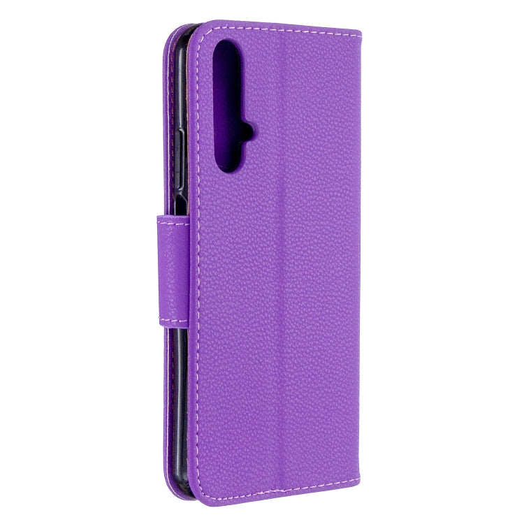 For Huawei Honor 20S Litchi Texture  Pure Color Horizontal Flip PU Leather Case with Holder & Card Slots & Wallet & Lanyard