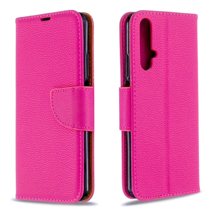 For Huawei Honor 20S Litchi Texture  Pure Color Horizontal Flip PU Leather Case with Holder & Card Slots & Wallet & Lanyard