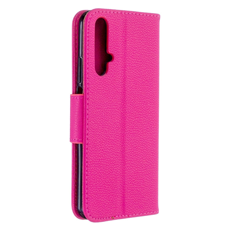 For Huawei Honor 20S Litchi Texture  Pure Color Horizontal Flip PU Leather Case with Holder & Card Slots & Wallet & Lanyard