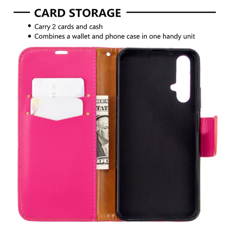 For Huawei Honor 20S Litchi Texture  Pure Color Horizontal Flip PU Leather Case with Holder & Card Slots & Wallet & Lanyard