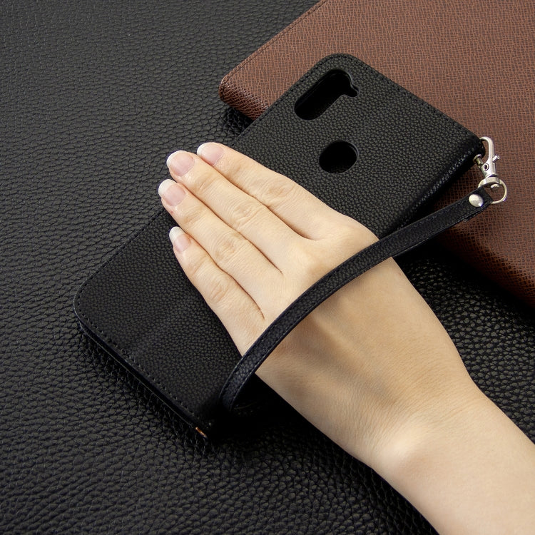 For Galaxy A11 Litchi Texture  Pure Color Horizontal Flip PU Leather Case with Holder & Card Slots & Wallet & Lanyard