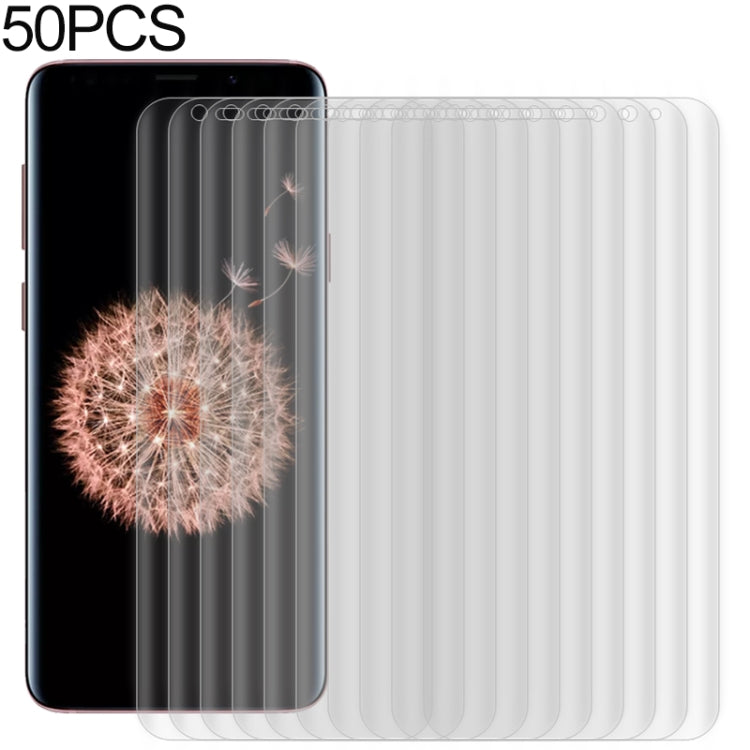 For Galaxy S9+ 50 PCS 3D Curved Full Cover Soft PET Film Screen Protector