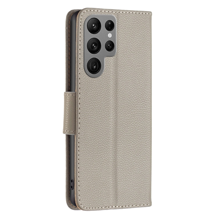 For Samsung Galaxy S23 Ultra 5G Litchi Texture Pure Color Leather Phone Case