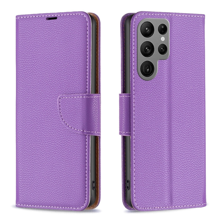 For Samsung Galaxy S23 Ultra 5G Litchi Texture Pure Color Leather Phone Case