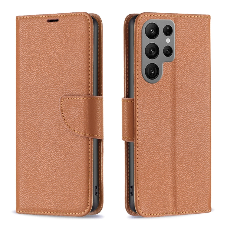 For Samsung Galaxy S23 Ultra 5G Litchi Texture Pure Color Leather Phone Case