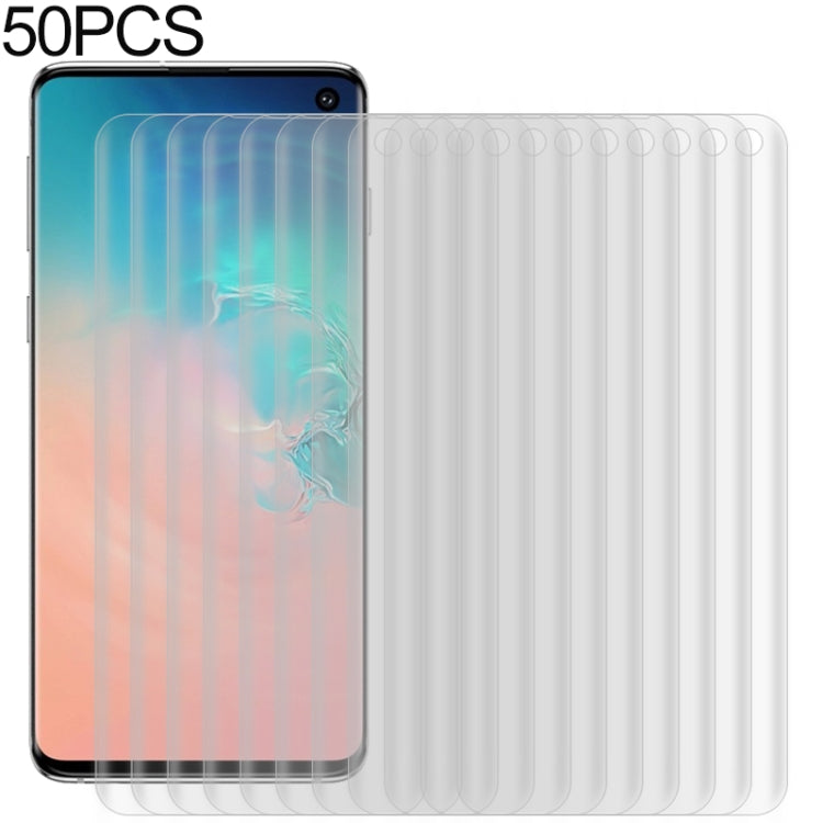 For Galaxy S10 50 PCS 3D Curved Full Cover Soft PET Film Screen Protector