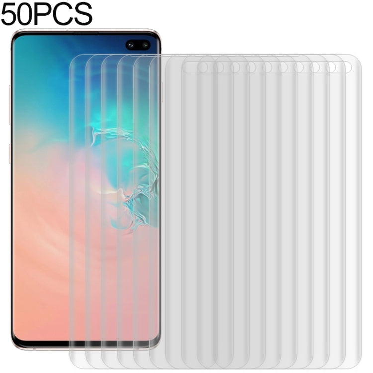For Galaxy S10+ 50 PCS 3D Curved Full Cover Soft PET Film Screen Protector