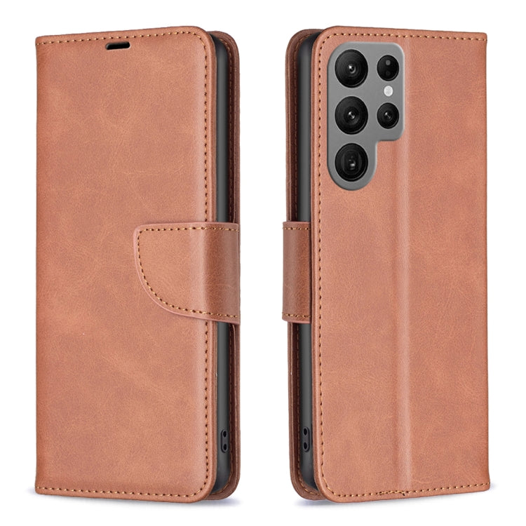 For Samsung Galaxy S23 Ultra 5G Lambskin Texture Leather Phone Case
