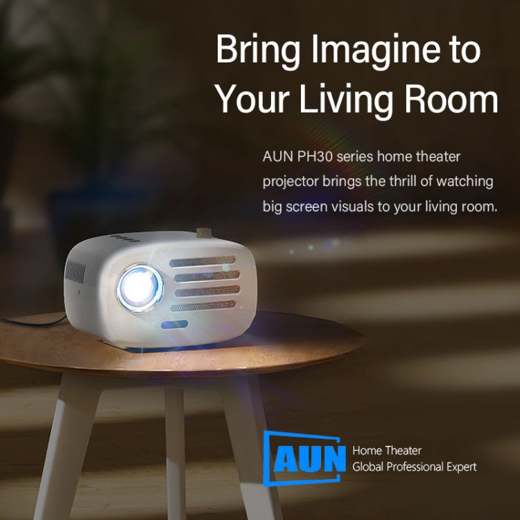 AUN PH30C 2.7 inch 150 Lumens 1280x720P Sync Screen LED Mini Projector, Plug Type:US Plug