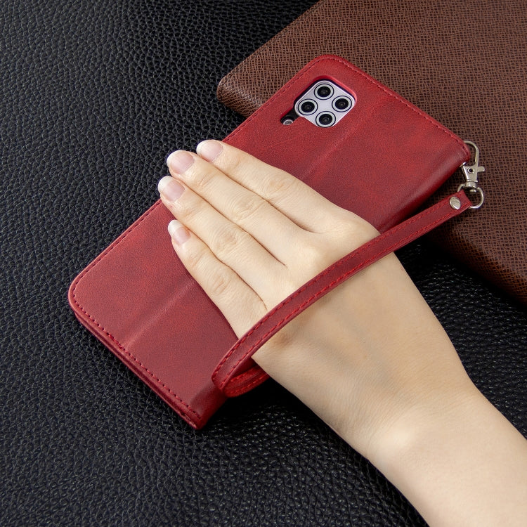 For Huawei P40 Lite Retro Lambskin Texture Pure Color Horizontal Flip PU Leather Case with Holder & Card Slots & Wallet & Lanyard