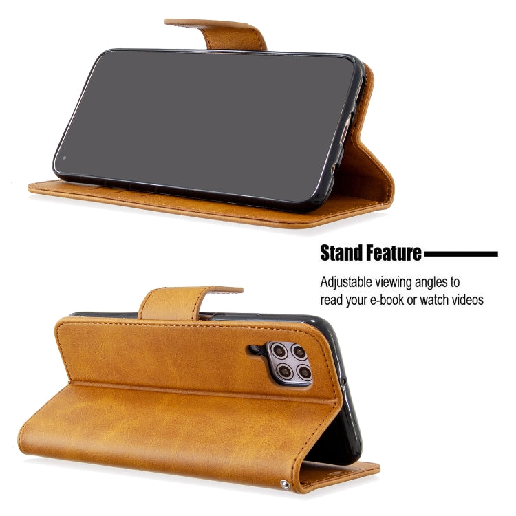 For Huawei P40 Lite Retro Lambskin Texture Pure Color Horizontal Flip PU Leather Case with Holder & Card Slots & Wallet & Lanyard