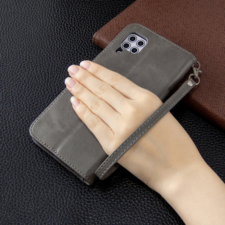 For Huawei P40 Lite Retro Lambskin Texture Pure Color Horizontal Flip PU Leather Case with Holder & Card Slots & Wallet & Lanyard
