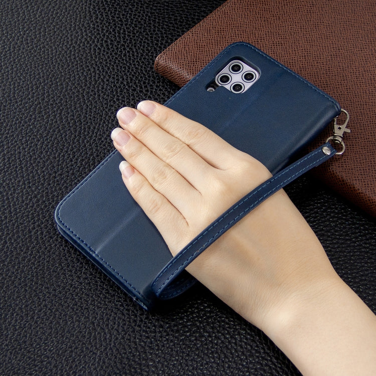 For Huawei P40 Lite Retro Lambskin Texture Pure Color Horizontal Flip PU Leather Case with Holder & Card Slots & Wallet & Lanyard