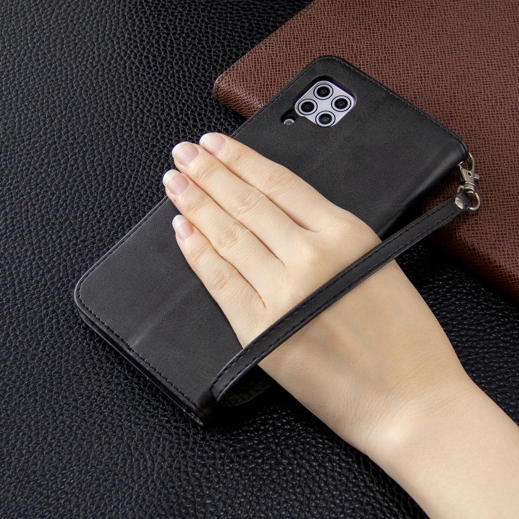 For Huawei P40 Lite Retro Lambskin Texture Pure Color Horizontal Flip PU Leather Case with Holder & Card Slots & Wallet & Lanyard