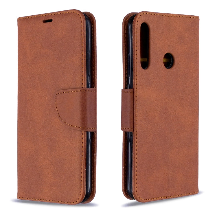 For Huawei P40 Lite E / Y7P Retro Lambskin Texture Pure Color Horizontal Flip PU Leather Case with Holder & Card Slots & Wallet & Lanyard