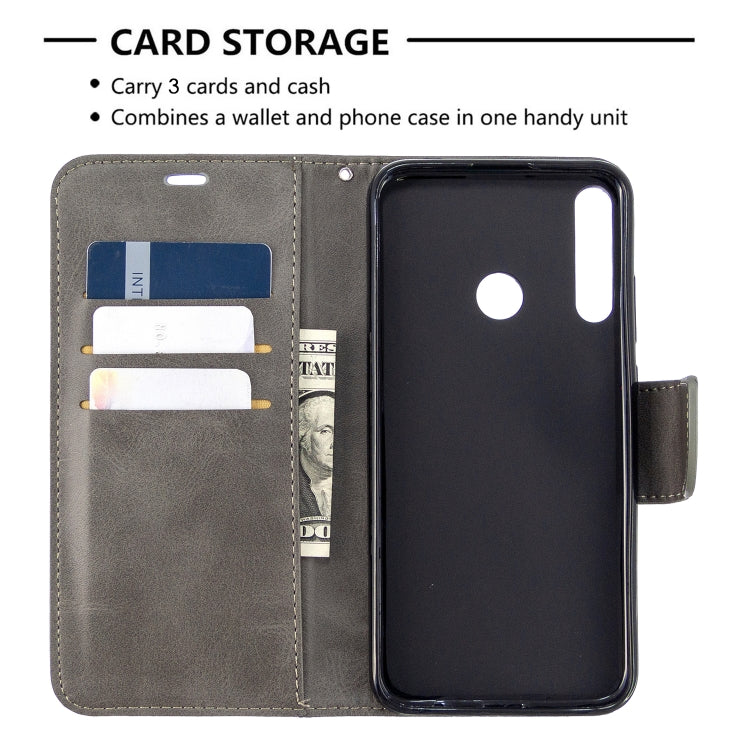 For Huawei P40 Lite E / Y7P Retro Lambskin Texture Pure Color Horizontal Flip PU Leather Case with Holder & Card Slots & Wallet & Lanyard