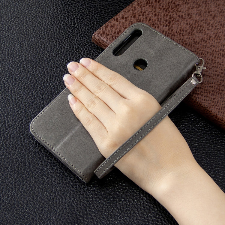 For Huawei P40 Lite E / Y7P Retro Lambskin Texture Pure Color Horizontal Flip PU Leather Case with Holder & Card Slots & Wallet & Lanyard