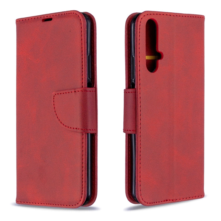 For Huawei Honor 20S Retro Lambskin Texture Pure Color Horizontal Flip PU Leather Case with Holder & Card Slots & Wallet & Lanyard