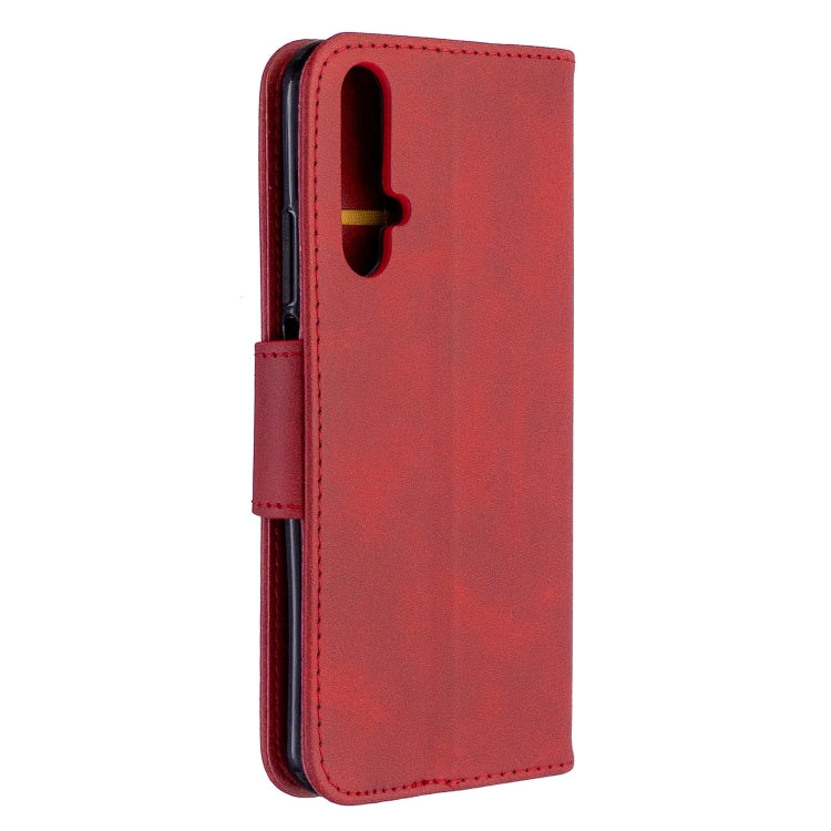 For Huawei Honor 20S Retro Lambskin Texture Pure Color Horizontal Flip PU Leather Case with Holder & Card Slots & Wallet & Lanyard