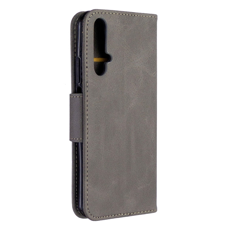 For Huawei Honor 20S Retro Lambskin Texture Pure Color Horizontal Flip PU Leather Case with Holder & Card Slots & Wallet & Lanyard