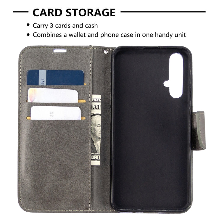 For Huawei Honor 20S Retro Lambskin Texture Pure Color Horizontal Flip PU Leather Case with Holder & Card Slots & Wallet & Lanyard