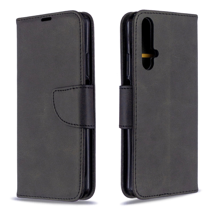 For Huawei Honor 20S Retro Lambskin Texture Pure Color Horizontal Flip PU Leather Case with Holder & Card Slots & Wallet & Lanyard