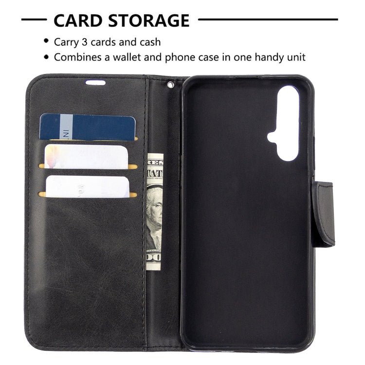 For Huawei Honor 20S Retro Lambskin Texture Pure Color Horizontal Flip PU Leather Case with Holder & Card Slots & Wallet & Lanyard