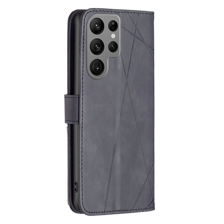 For Samsung Galaxy S23 Ultra 5G Magnetic Buckle Rhombus Texture Leather Phone Case