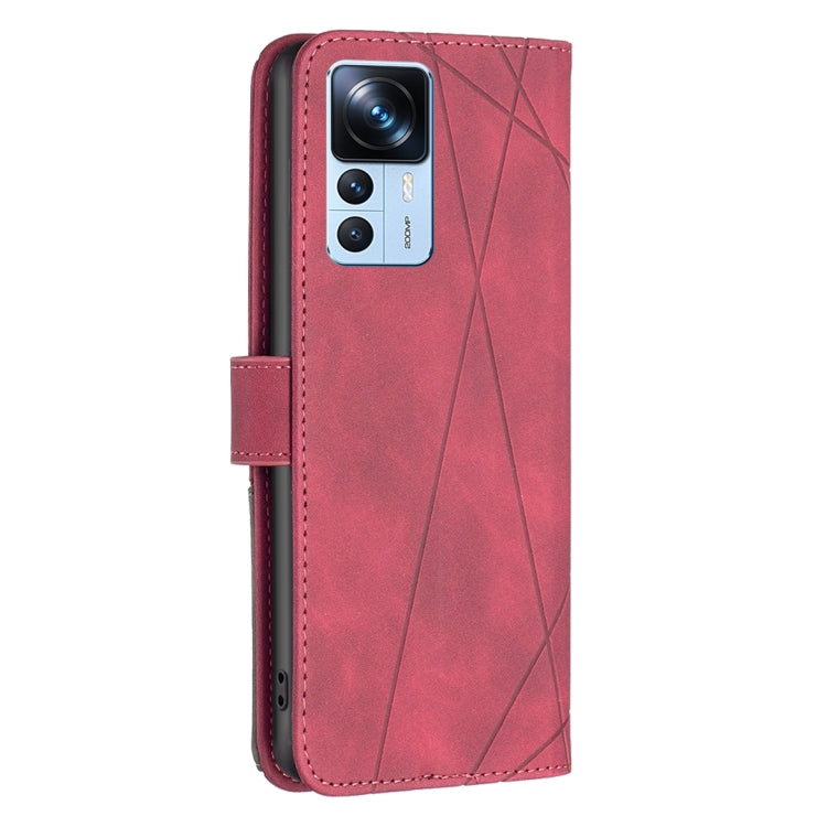 For Xiaomi 12T / 12T Pro / Redmi K50 Ultra Magnetic Buckle Rhombus Texture Leather Phone Case