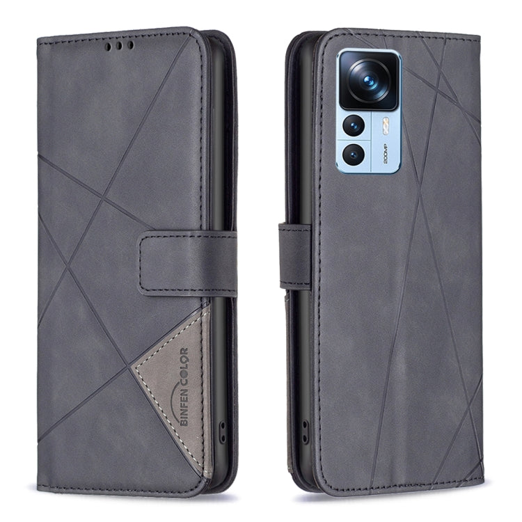For Xiaomi 12T / 12T Pro / Redmi K50 Ultra Magnetic Buckle Rhombus Texture Leather Phone Case