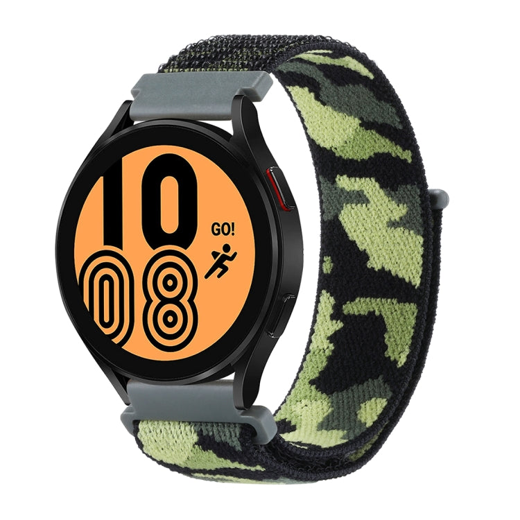 For Samsung Galaxy Watch5 40mm/44mm / Watch5 Pro Camo Nylon Loop Watch Band