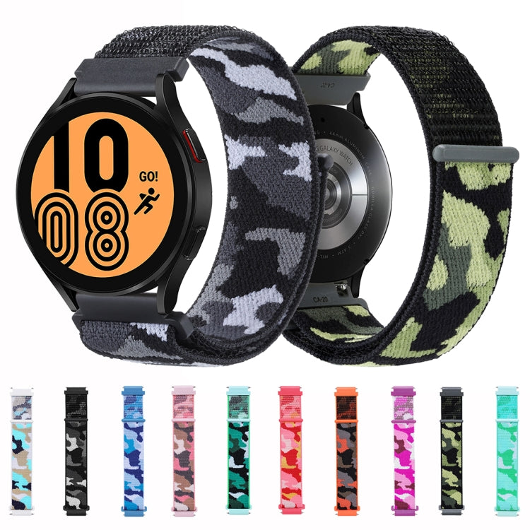 For Samsung Galaxy Watch5 40mm/44mm / Watch5 Pro Camo Nylon Loop Watch Band