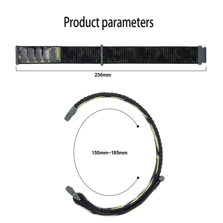 For Samsung Galaxy Watch5 40mm/44mm / Watch5 Pro Camo Nylon Loop Watch Band
