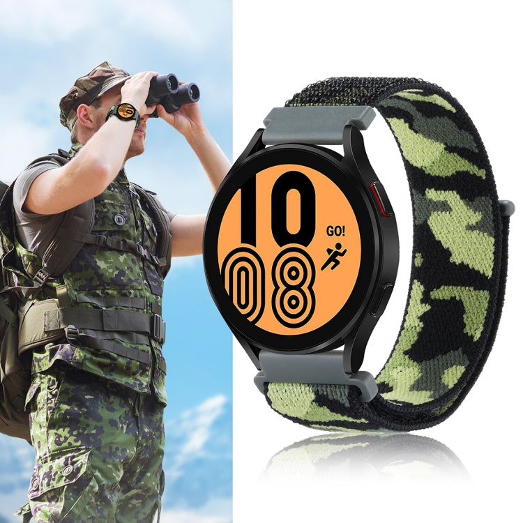 For Samsung Galaxy Watch5 40mm/44mm / Watch5 Pro Camo Nylon Loop Watch Band