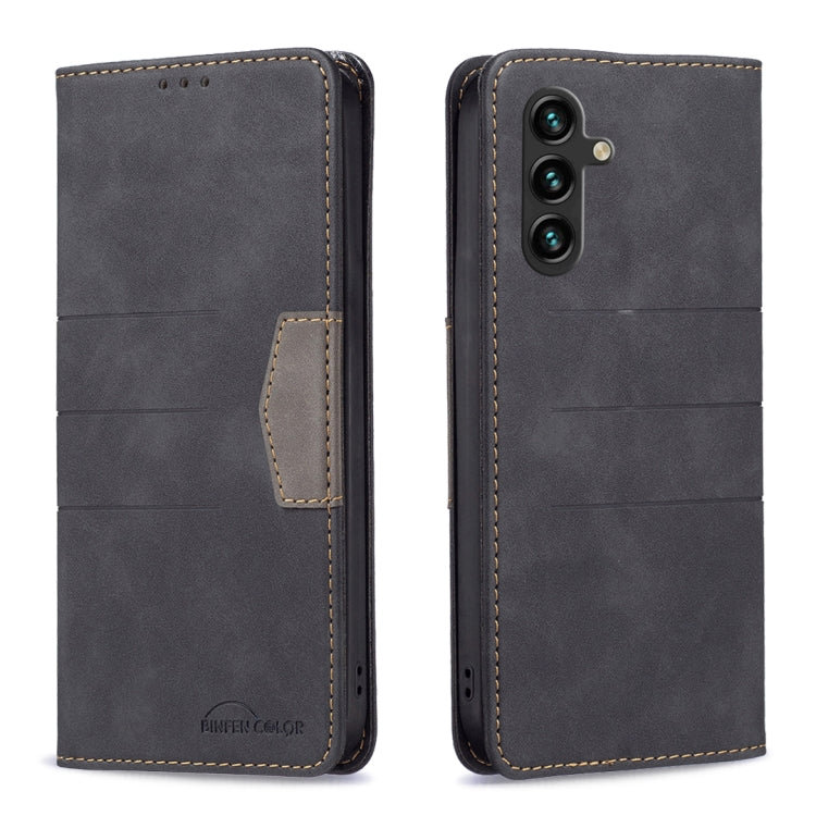 For Samsung Galaxy A14 5G BF10 Color Block Magnetic Flip Leather Phone Case