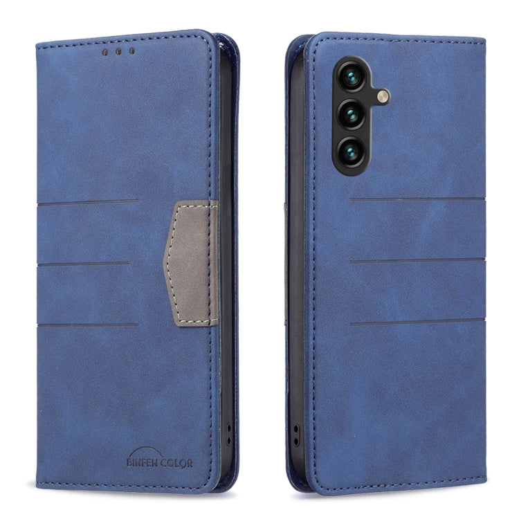 For Samsung Galaxy A14 5G BF10 Color Block Magnetic Flip Leather Phone Case