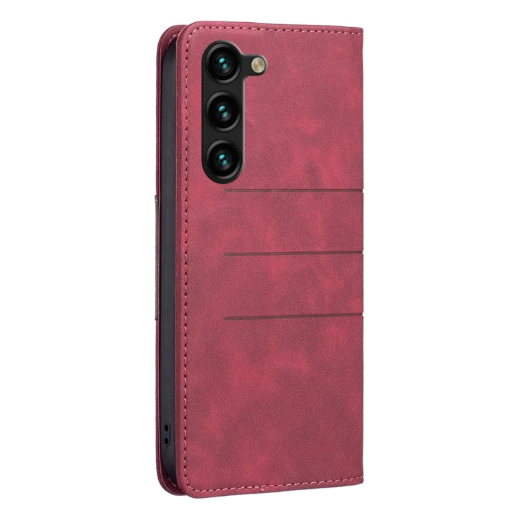 For Samsung Galaxy S23+ 5G BF10 Color Block Magnetic Flip Leather Phone Case