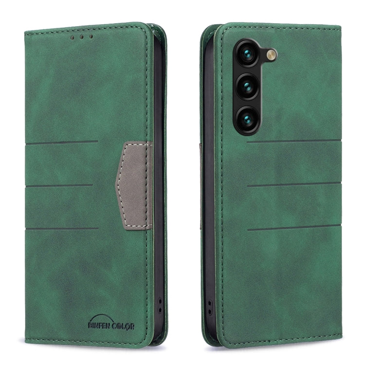 For Samsung Galaxy S23+ 5G BF10 Color Block Magnetic Flip Leather Phone Case
