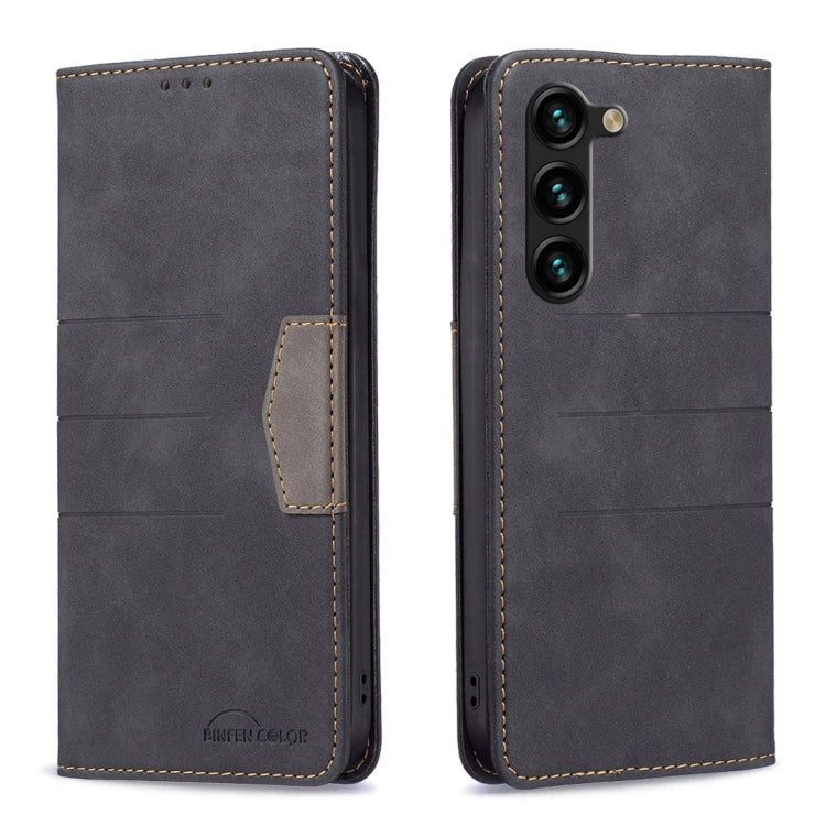 For Samsung Galaxy S23+ 5G BF10 Color Block Magnetic Flip Leather Phone Case