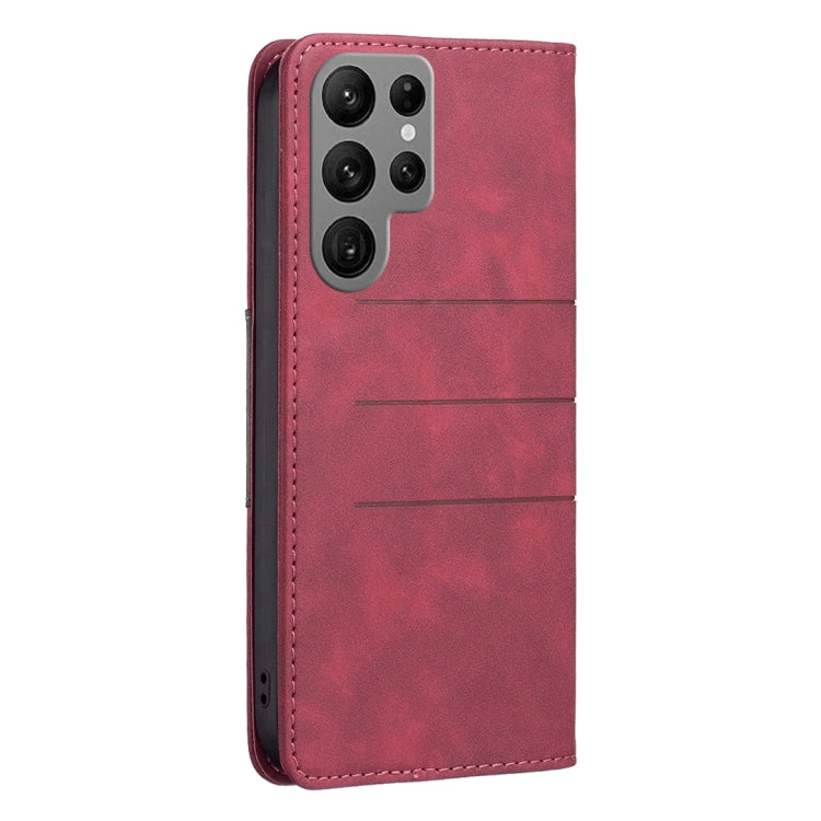 For Samsung Galaxy S23 Ultra 5G BF10 Color Block Magnetic Flip Leather Phone Case