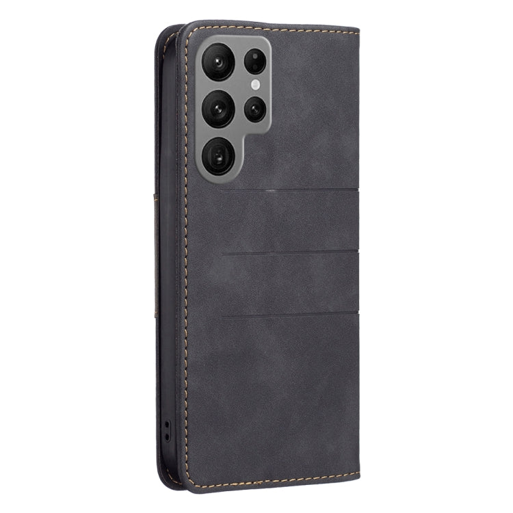 For Samsung Galaxy S23 Ultra 5G BF10 Color Block Magnetic Flip Leather Phone Case