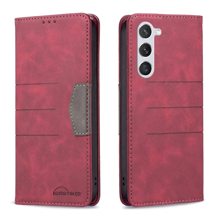 For Samsung Galaxy S23 5G BF10 Color Block Magnetic Flip Leather Phone Case