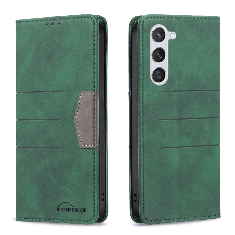 For Samsung Galaxy S23 5G BF10 Color Block Magnetic Flip Leather Phone Case