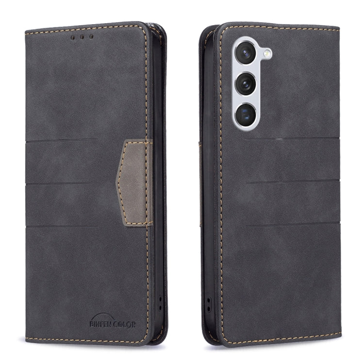 For Samsung Galaxy S23 5G BF10 Color Block Magnetic Flip Leather Phone Case