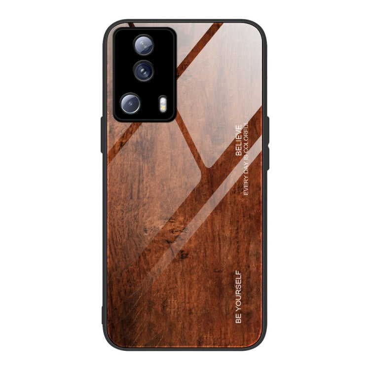 For Xiaomi Civi 2 Wood Grain Glass Phone Case