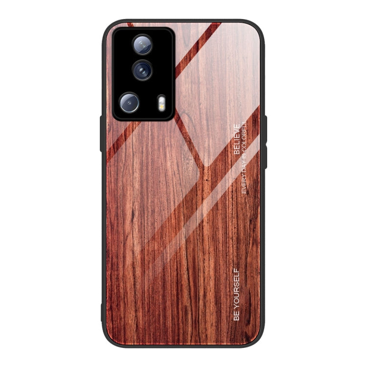 For Xiaomi Civi 2 Wood Grain Glass Phone Case